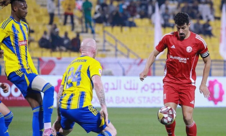 بغداد بونجاح يحتفل بهدفه الاستثنائي مع نادي الشمال القطري