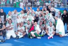 لاعبات المنتخب المغربي النسوي خلال مباراة تحديد المركز الثالث أمام الجزائر