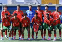 لاعبو المنتخب المغربي لأقل من 20 سنة يحتفلون بالتأهل لنصف نهائي الألعاب المتوسطية