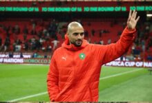 سفيان أمرابط خلال تمثيله للمنتخب المغربي