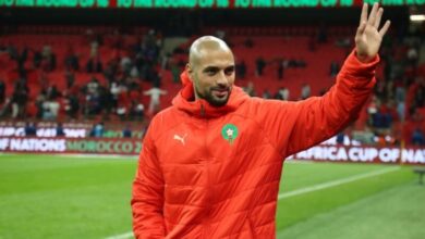 سفيان أمرابط خلال تمثيله للمنتخب المغربي
