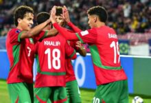 المنتخب الوطني المغربي الأولمبي خلال إحدى المباريات