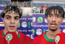 لاعبو المنتخب المغربي لأقل من 20 سنة يحتفلون بالفوز على الجزائر بثلاثية