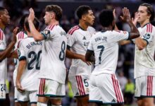 كيليان مبابي يحتفل بهدفه مع ريال مدريد أمام رايو فاييكانو