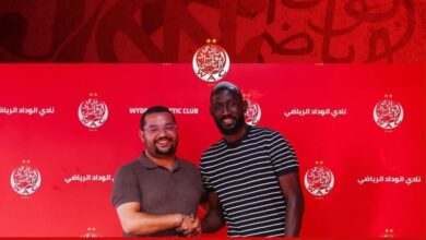 المهاجم الكونغولي سيلفير غانفولا مبوسي لاعب الوداد الرياضي الجديد
