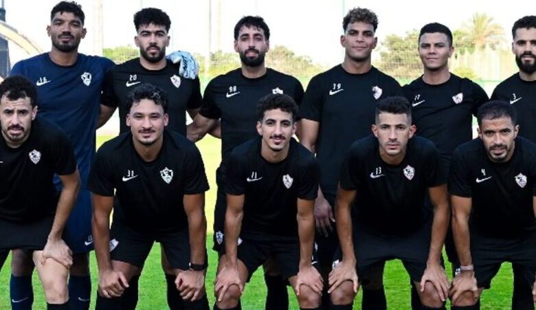لاعبو الزمالك خلال حصة تدريبية استعدادا لمباراة إيه إس بورت الجيبوتي
