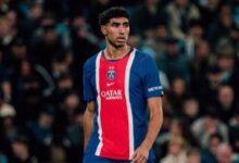 أشرف حكيمي لاعب باريس سان جيرمان والمنتخب المغربي