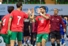 لاعبو المنتخب المغربي لكرة القدم داخل القاعة خلال كان الفوتسال 2026