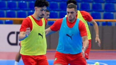 المنتخب المغربي لكرة القدم داخل القاعة خلال حصة تدريبية استعدادا لكان 2026