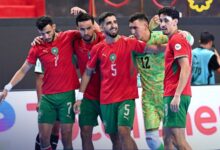 لاعبو المنتخب المغربي للفوتسال يحتفلون بلقب كأس أمم إفريقيا
