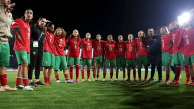 لاعبات المنتخب المغربي النسوي لأقل من 17 سنة خلال مباراة ألمانيا في مونديال السيدات 2026