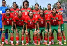 لاعبات منتخب المغرب النسوي تحت 17 سنة خلال مباراة ألمانيا في كأس العالم