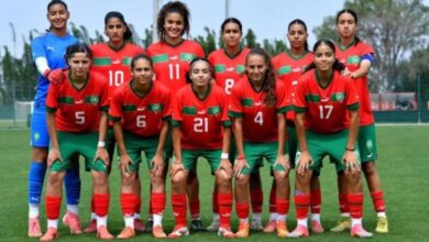 لاعبات منتخب المغرب النسوي تحت 17 سنة خلال مباراة ألمانيا في كأس العالم