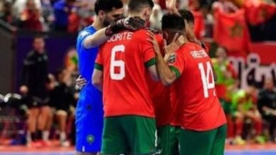 لاعبو منتخب المغرب للفوتسال تحت 19 سنة يحتفلون بالفوز على البرتغال
