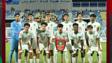 لاعبو المنتخب المغربي لأقل من 20 سنة يحتفلون بالتأهل لكأس أمم إفريقيا للشباب