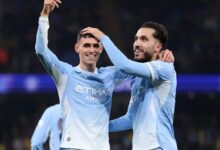 فيل فودين لاعب مانشستر سيتي يحتفل بهدف في دوري أبطال أوروبا