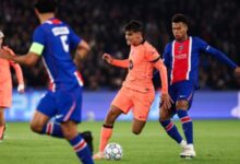 لقطة من مباراة باريس سان جيرمان وبرشلونة في دوري أبطال أوروبا